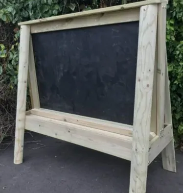 Tanalised pine A-frame chalkboard easel with a ledge at the base